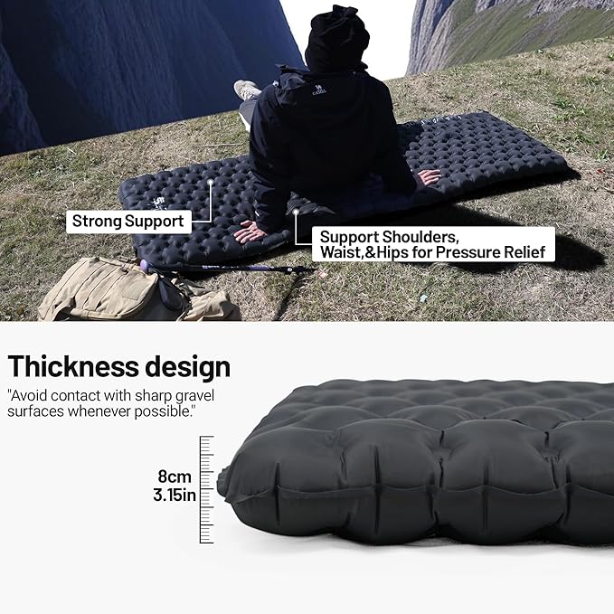 Himalaya Self-Inflating Sleeping Mats for Camping, 5.4 R-Value, Withstand -20°C (-4°F), 7-Layers, Lightweight Waterproof Compact Camping Air Mattress Pad Backpacking Sleep Pad Hiking Essentials