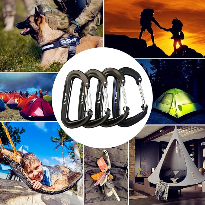 Carabiner,12KN Lightweight Heavy Duty Carabiner Clips,Aluminium Wiregate Caribeaners for Hammocks,Camping, Key Chains, Outdoor and Gym etc,Hiking & Utility