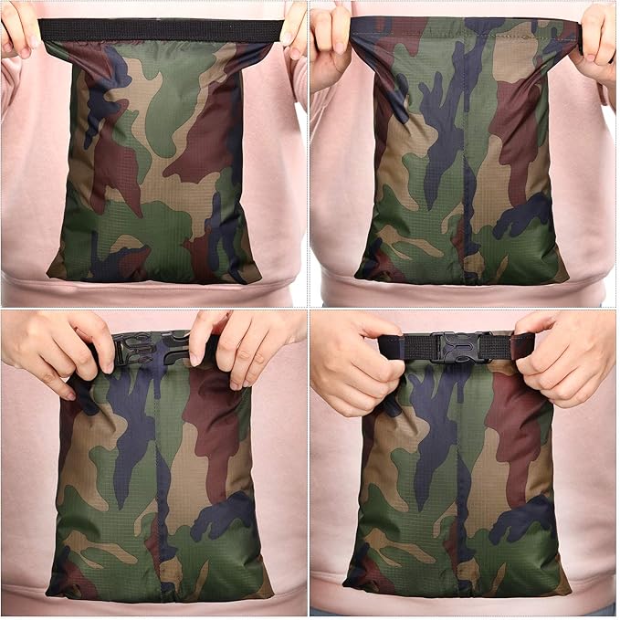 Shappy 6 Pcs Waterproof Dry Bag Set 6 Sizes Lightweight Sacks and Long Adjustable Shoulder Strap Outdoor Water Proof Keep Gear Dry Bag Stuff Sacks for Backpacking, Boating, Hiking, Camping (Camo)