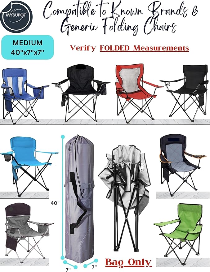 Replacement Bag for Folding Camping Chair, Portable Camp Chair, Hammock, Yoga Mat, Umbrella, Tents, Tripods, Fishing Poles - 420D Oxford Polyester Fabric