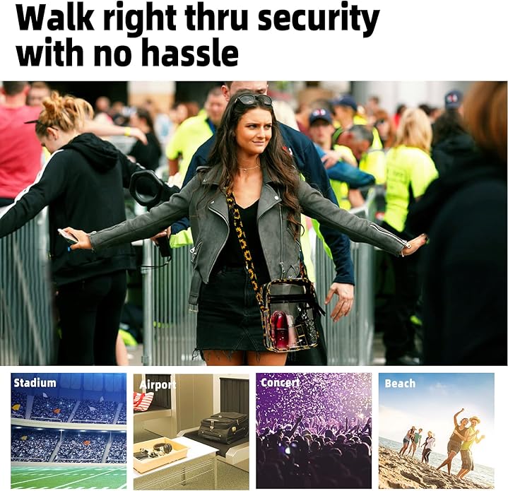 DONGGANGAJI Clear Crossbody Bag, Stadium Approved for Concerts,Clear Shoulder Bag Adjustable Strap With front pocket