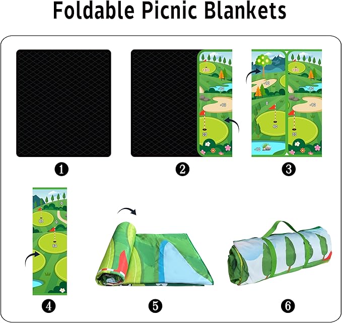 Extra Large Picnic Blankets Waterproof Foldable (80"x 80") Boho Beach Blanket Waterproof Sandproof,3-Layer Thicking Mat Outdoor Packable Camping Blanket