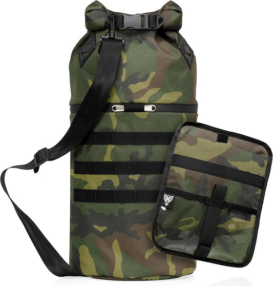 ~ AQUA RT Dry Bag~ Water-Proof Faraday Dry Bag for Laptops, Tablets, and Mid-Size Electronics ~ Small LITE Faraday Bag Combo ~ Woodland Camo