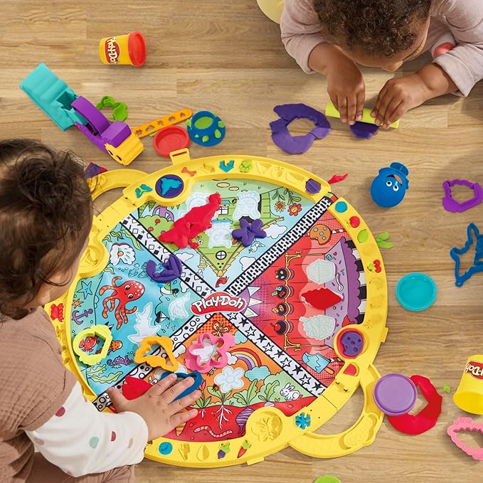 Play-Doh Fold & Go Playmat Starter Set with 19 Accessories, Preschool Toys for 3 Year Old Girls & Boys & Up, Kids Arts & Crafts