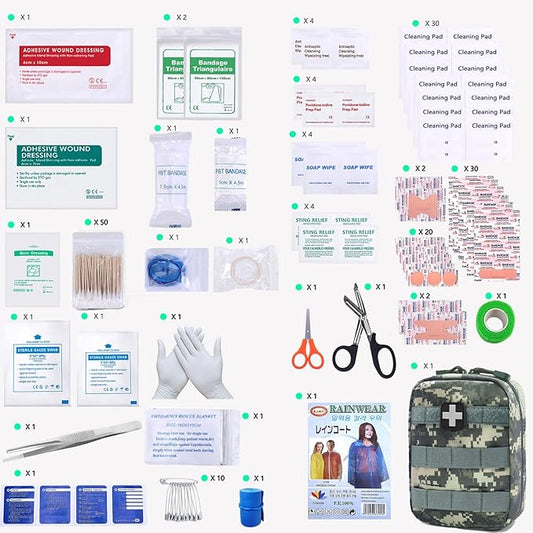 Carlebben EMT MOLLE Ifak Pouch Tactical MOLLE Medical First Aid Kit Utility Pouch ACU Camouflage