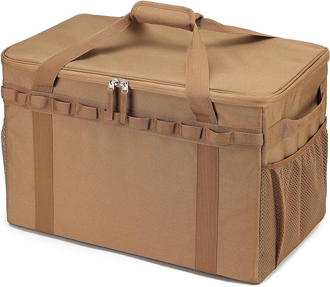 Tactical Camping Storage Bag - 46L Utility Tote Bag Trunk Organizer (Coyote Brown)