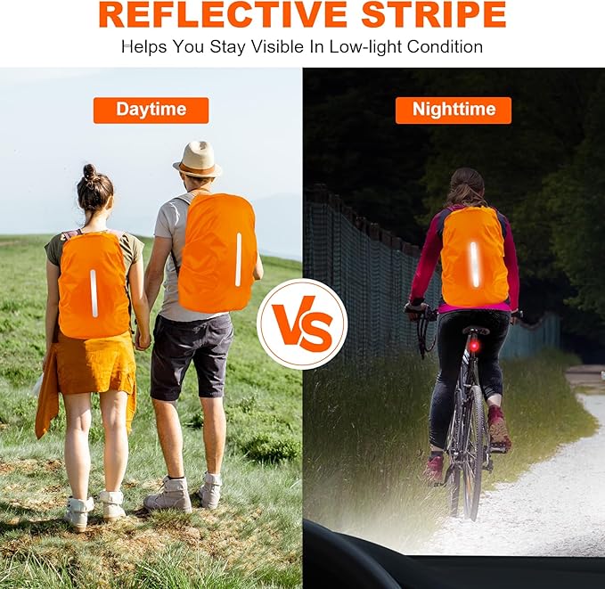 LAMA Waterproof Rain Cover for Backpack, Backpack Rain Cover with Reflective Strip and Antislip Cross Buckle Strap, Ultralight Compact Portable, for Cycling, Hiking, Camping, Traveling