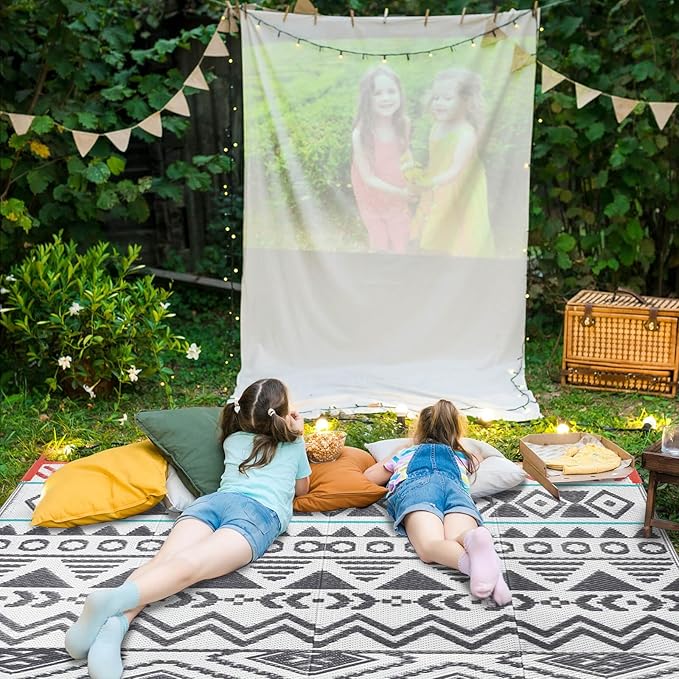 Outdoor Rugs Patio Camping Waterproof - 5x8 Plastic Straw Patio Rug Portable for Campers, Outside RVs Mat, Outdoor Area Carpet for Patios Clearance, Backyard Porch, Balcony, Picnic