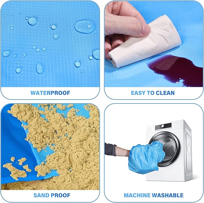 BYDOLL Beach Blanket 78''X81'' 4-7 Adults Oversized Lightweight Waterproof Sandproof Blanket for Beach Large Picnic Mat Travel Camping