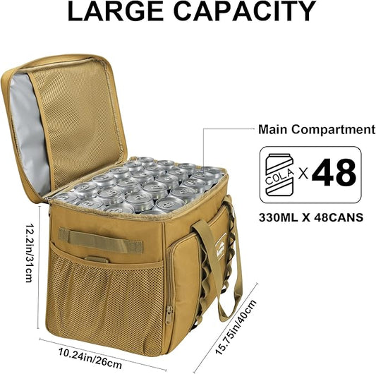 Cooler Bag 48-Can Insulated Leakproof Soft Cooler Large Collapsible Portable Travel Cooler Bags 32L for Picnic, Waterproof Soft Ice Chest for Camping, Beach, Fishing, Outdoor - 32 Quart