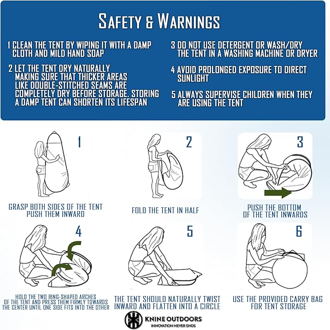 KNINE OUTDOORS Portable Camping Toilets with Height of 10.24", Privacy Tent with Carry Bags, Portable Potty for Outdoors, Washable and Foldable for RV Travel