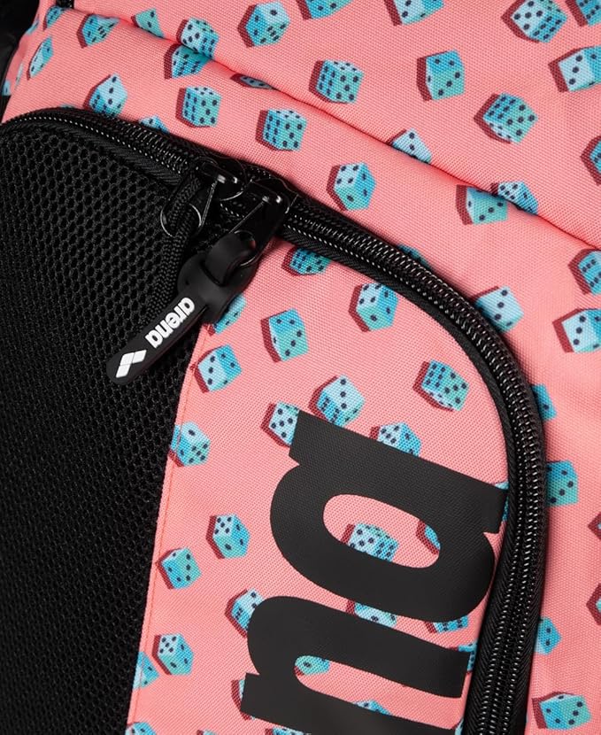 ARENA Spiky III Backpack 45 Swimming Athlete Sports Gym Rucksack Large Training Gear Equipment Swim Bag for Men and Women, 45 Liters, Dices