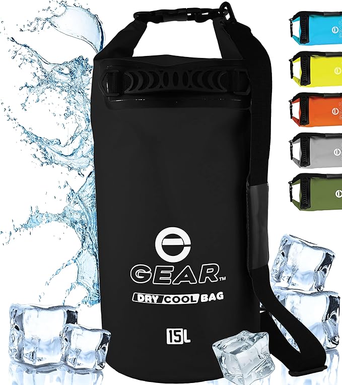 Dry Bag Floating Cooler - Roll Top Insulated Backpack – Portable, Collapsible, Waterproof with Padded Shoulder Strap - Perfect for Kayaking Fishing Beach Hiking -15L