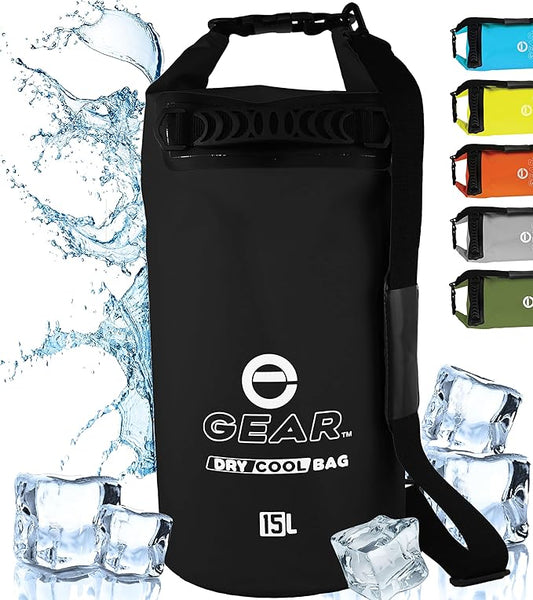 Dry Bag Floating Cooler - Roll Top Insulated Backpack – Portable, Collapsible, Waterproof with Padded Shoulder Strap - Perfect for Kayaking Fishing Beach Hiking -15L