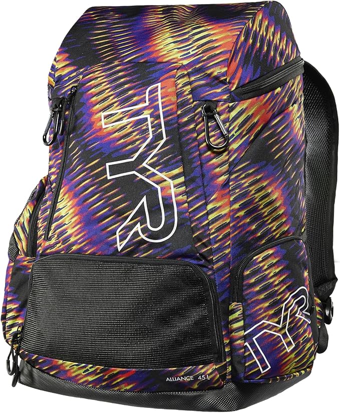 Alliance Backpack, 45L Capacity, Wet and Dry Compartments, Team Colors, Purple/Multi, 45 Liter