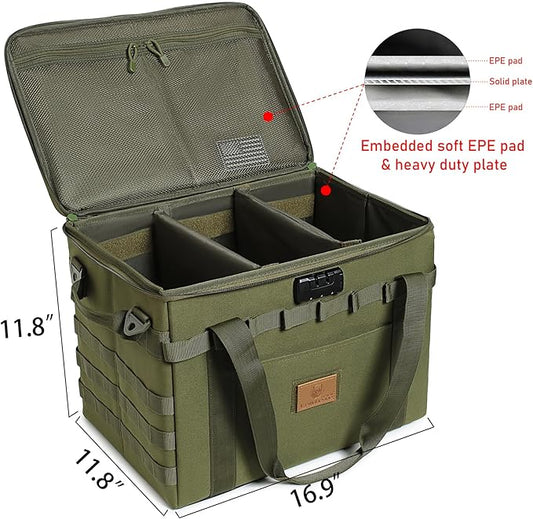 Tactical Camping Storage Bag - 38L Utility Tote Bag Organizer with Combination Lock and Shoulder Strap