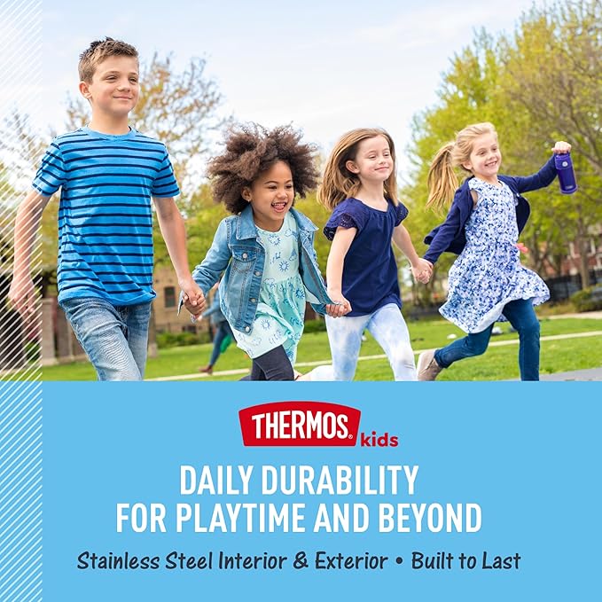 THERMOS FUNTAINER Insulated Food Jar, 10 Ounce, Kid Friendly Food Jar with Foldable Spoon, Pink