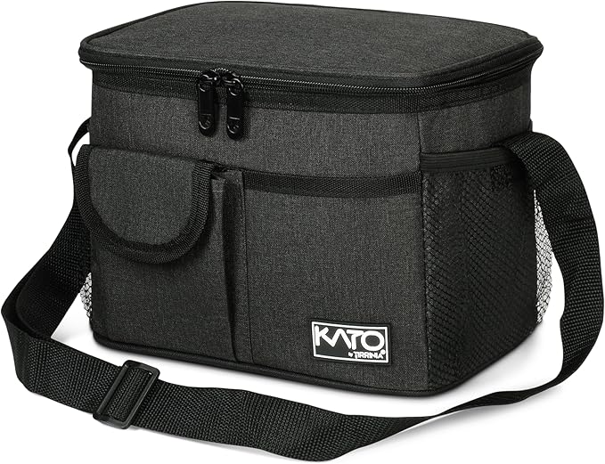 Tirrinia Insulated Lunch Box for Women Men, Leakproof Reusable Lunch Bag Containers for Adult,Working,Office,Lunch Soft Cooler Bag Tote for Picnic Hiking Beach,Black