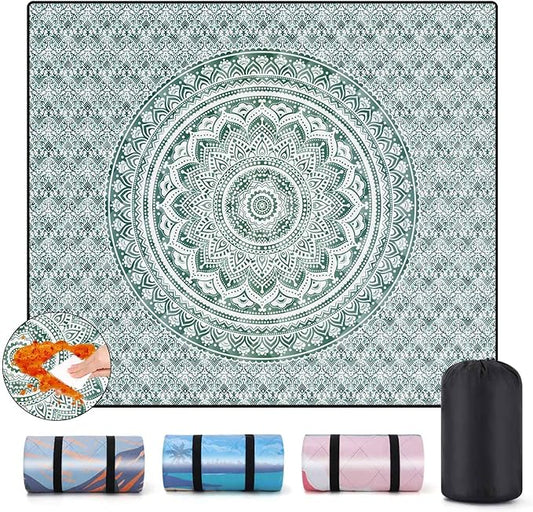 80x80 Picnic Blankets Waterproof Sandless Folding Outdoors Camp Excersise Rug Huge Boho Floor Gym Meditation Mat Yard Blanket Giant Pet Camping Items Beach Trips Garden Necessities Gift Ideas