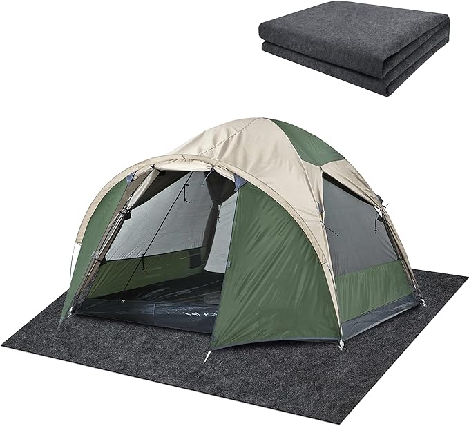 DECOHS 6.2 x 5 Ft Camping Tent Carpet Mat- Waterproof Outdoor Tent Rug- Portable Cutable Picnic Camping Floor Blanket for Outdoor Camping Lawn Supplies, Large, Black