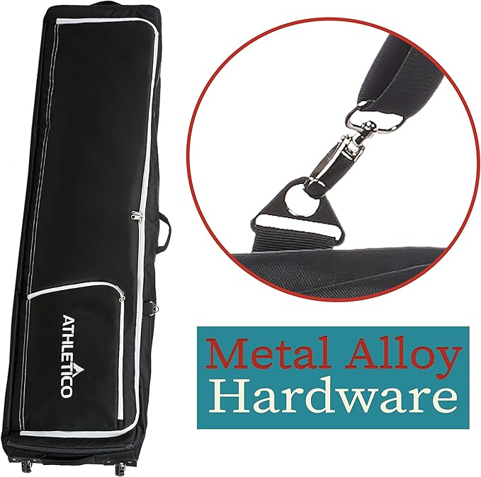 Athletico Conquest Padded Snowboard Bag With Wheels - Travel Bag for Single Snowboard and Snowboard Boots