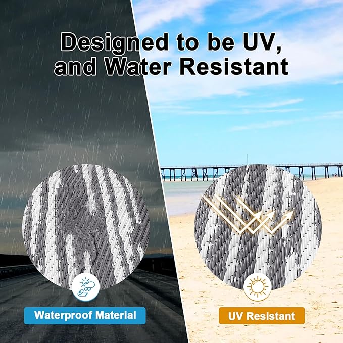 HEBE Outdoor Rug 8'x10' Waterproof for Patios Clearance, Reversible Plastic Straw Rug Camping Carpet, Indoor Outdoor Area Rugs Patio Mats for RV,Picnic,Backyard,Deck,Balcony,Porch