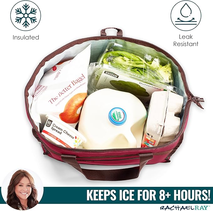 Rachael Ray Chillout Soft Sided Cooler Bag - Insulated, Leak Proof, Portable for Travel