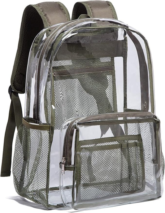 Vorspack Clear Backpack - Heavy Duty PVC Transparent See Through Backpack for College & Workplace