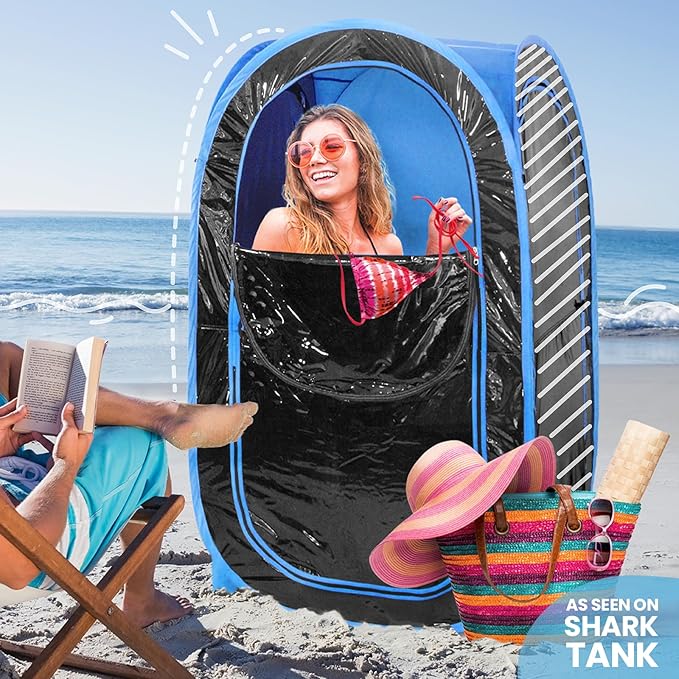 WeatherPod 1-Person Pop-Up Pod with Tinted Panels – Pop-Up Weather Pod, Protection from Cold, Wind and Rain with Added Privacy