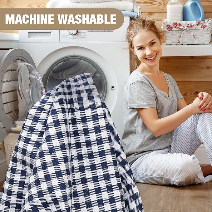 G GOOD GAIN Picnic Blankets Outdoor Extra Large - 80"x80" Portable Waterproof Picnic Blanket, Machine Washable 3-Layer Foldable Park Mat with Sandproof Backing for Grass, Hiking, Travel (Blue)