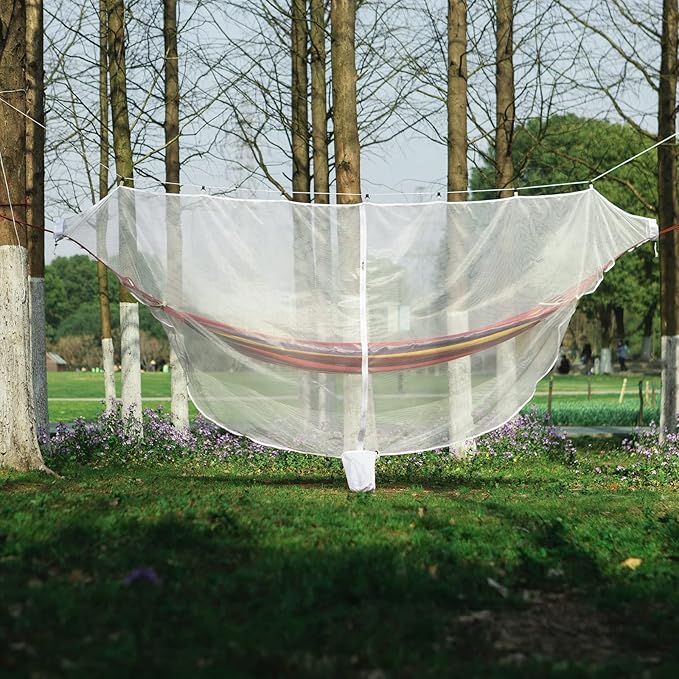 ISAGAPOY Hammock Mosquito Net - Lightweight, Portable, Easy Setup - Fits All Camping Hammocks