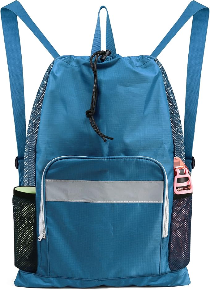 BeeGreen Drawstring Backpack for Men Women Athletic Gym Sports Workout Beach Swim …
