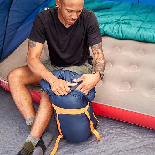 Coleman Big Bay 20°F Sleeping Bag, Adult Mummy Sleep Sack with Headrest