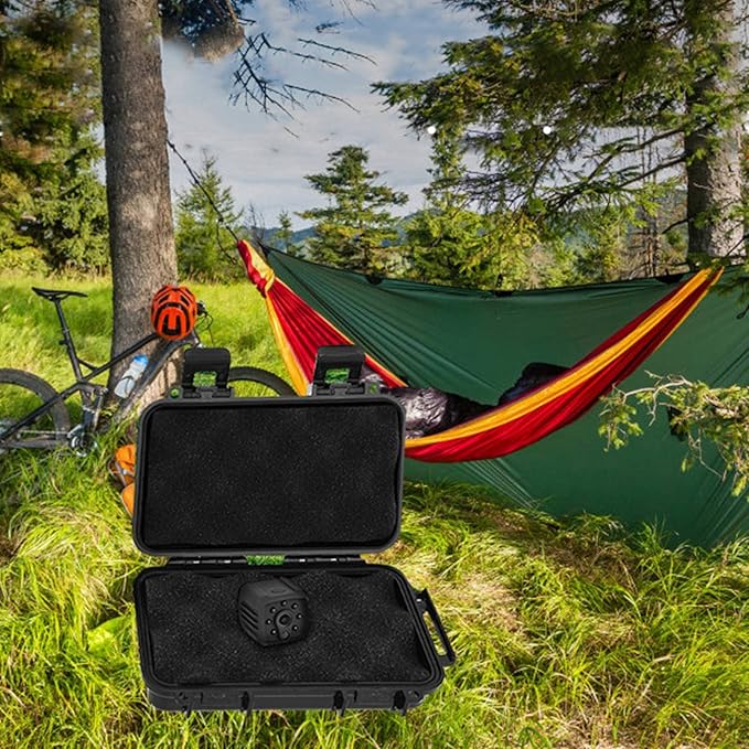 Tbest Outdoor Waterproof Shockproof Airtight Survival Box Storage Container Case Carry Box Black Dry Storage Box for Fishing Camping Hiking Outdoor Activities