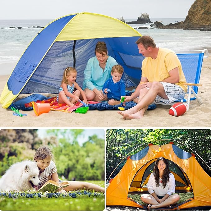 ONTYZZ Sleeping Pad Ultralight Inflatable Sleeping Pad with Built-in Foot Pump Upgraded Durable Compact Camping Air Pad for Camping Hiking Traveling, Blue