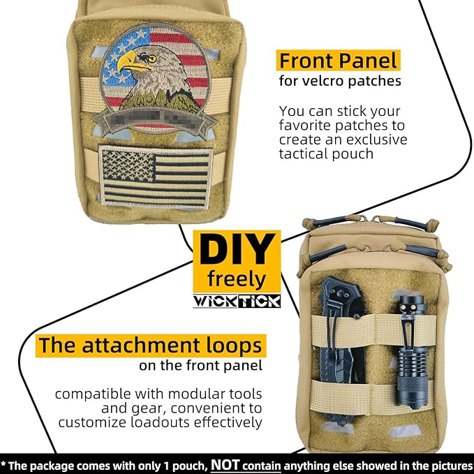 Tactical EDC Pouch, Molle Utility Pouch Gadget Organizer Holder Bag Phone Holster Waist Pack Admin Pouch Tool Pocket for Outdoor Activities, Attached to Backpack/Vest/Belt