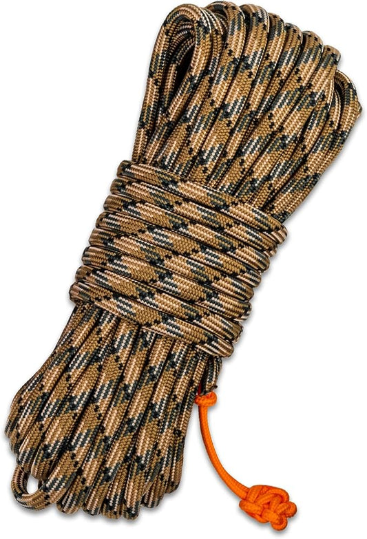 TITAN Survival Patented Paracord 550 - 25ft, 100ft, 500ft & Color Options - 620LB Strength Survival Paracord Military Spec with 3 Strands - Heavy Duty Hank Cord for Camping & Outdoors with Firestarter