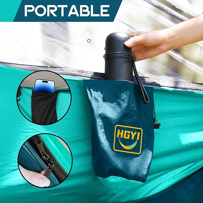 Camping Hammock Mosquito Net,Double & Single Portable Hammocks Hammocks with 2 Tree Straps,Hammock Tent for Travel Camping,Camping Accessories for Indoor Outdoor Hiking Backpacking Backyard Beach