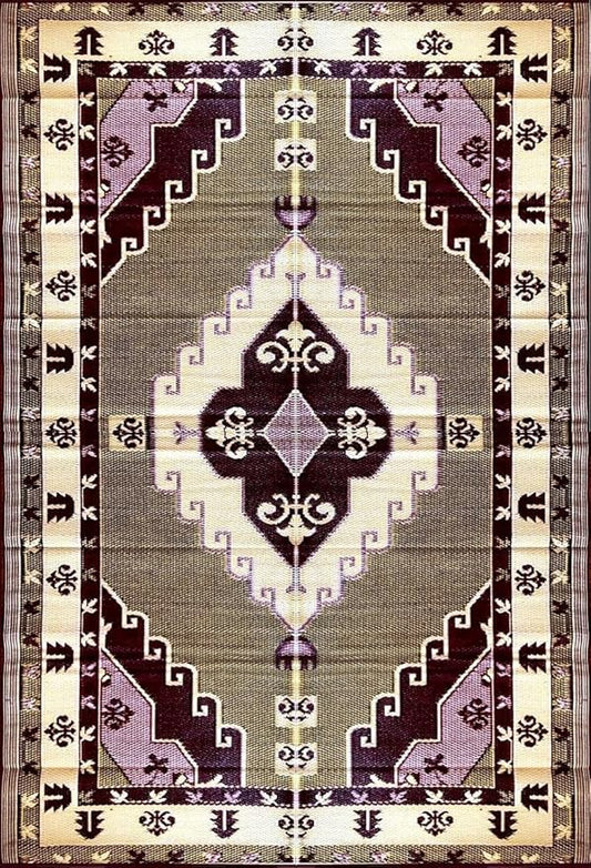 BalajeesUSA Outdoor Patio Rugs Clearance 6'x9' (183 cm x 274 cm) Red, Black, Lt Yellow, white 20171