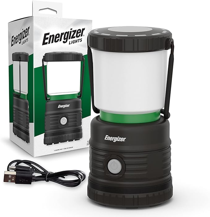 ENERGIZER LED Camping Lantern X1000, Bright and Rugged Tent Light, Water Resistant Lantern for Camping, Hiking, Fishing, Emergency (USB Cable Included)