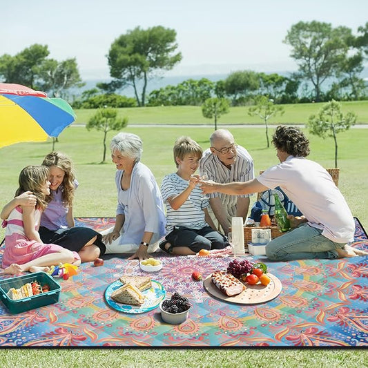 Picnic Blankets 60x80 Packable Beach Blanket Sand Falls Through Large Patios Mat for Working Out Coolest Canping Organization Road Trip Things Gift for Teenage Girls Toddler RV Owners Décor