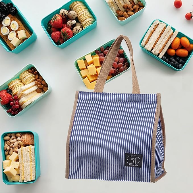 PATIKIL Insulated Lunch Bag, Oxford Cloth Waterproof Lunch Tote Bag Thermal Portable Lunch Box Food Container for Work Office Picnic Outdoor, 9.45"x5.91"x8.66", Blue