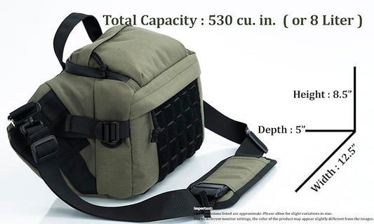 Tactical Sling Backpack Crossbody EDC Pack MOLLE Satchel Bag for Travel, Work, Camping and Hiking 8Liter