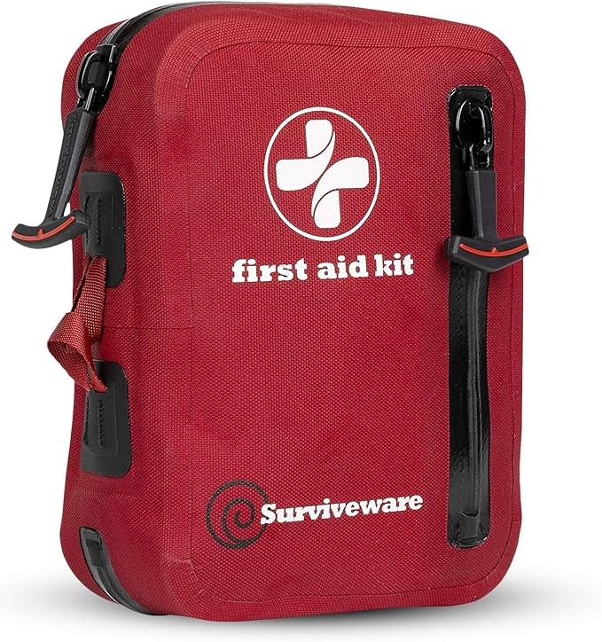 Surviveware Waterproof Premium Survival First Aid Kit - Survival Emergency Preparedness for Travel Camping Gear, Survival Kit and Outdoor Emergencies - HSA & FSA Eligible Survival Kit