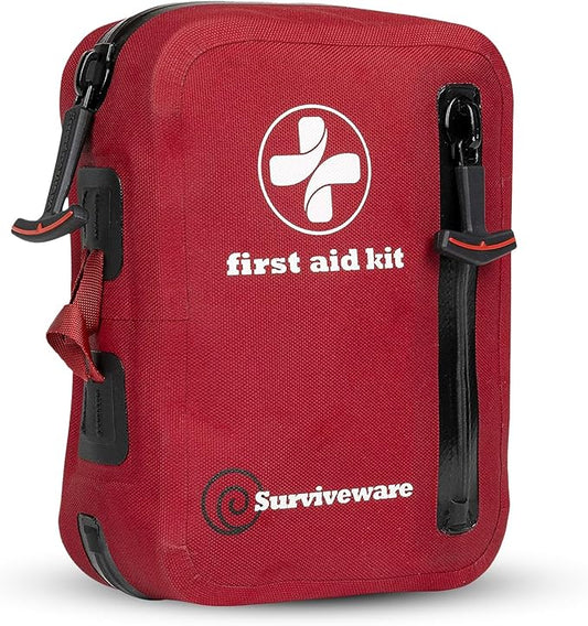 Surviveware Waterproof Premium Survival First Aid Kit - Survival Emergency Preparedness for Travel Camping Gear, Survival Kit and Outdoor Emergencies - HSA & FSA Eligible Survival Kit