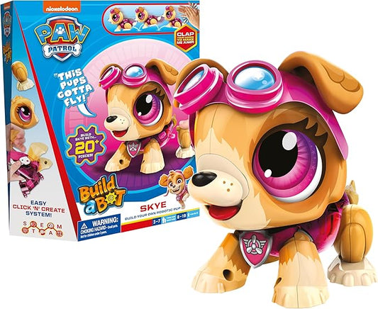 Build a Bot Paw Patrol Skye - Build Your Own Robotic Pet with 20+ Pieces with 1 Sticker Sheet - Ages 3-10