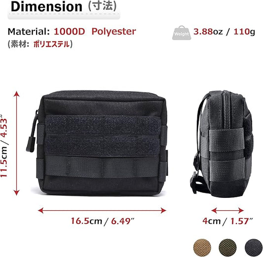 Azarxis Molle Pouches, Tactical Compact EDC Small Utility Pouch Waist Bags Sundries Storage Admin Organize Gear Gadget for Military Backpack