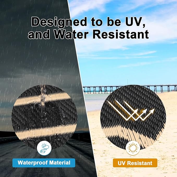 HEBE Outdoor Rug 6'x9' for Patios Waterproof Clearance Reversible Patio Mat Plastic Straw Rug RV Camping Mat Outside Area Rug Carpet for Camping RV,Porch,Deck,Balcony,Camper,Backyard