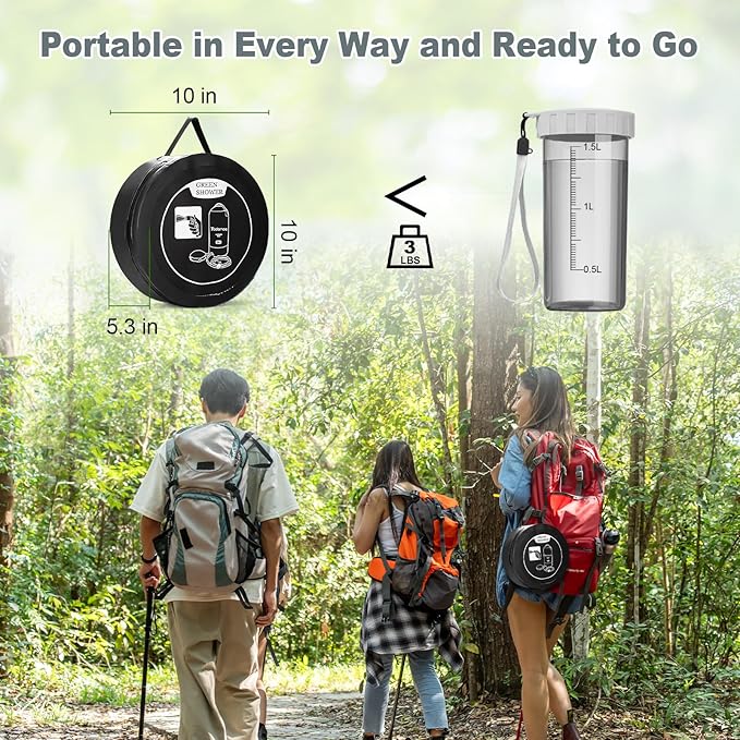 Portable Shower for Camping, 5 Gal/20 L Solar Heating Camping Shower Bag with Shower Pump, Portable Shower Head, Essential for Camping,Festivals, Overlanding, Beach Trips,Outdoor Showers