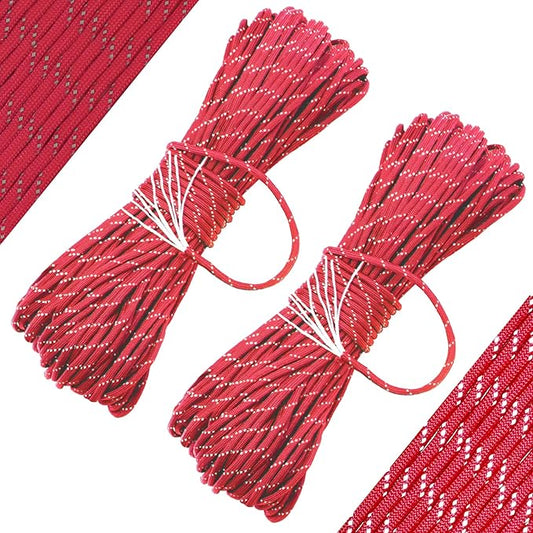 550 Reflective Paracord 100% Nylon 50' 2.5mm 100' 4mm 550 para Cord for Outdoor Emergency Tactical Survival Camping Hiking Bracelet